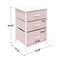Sorbus Nightstand with 3 Drawers - Furniture Storage for Bedroom, Closet, Office Organization - Steel Frame, Wood Top, Pastel Fabric Bin